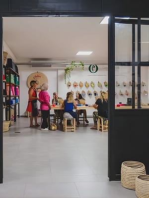 Shop Online Workshop – personalization and embroidery techniques on basket at Original Marrakech, Marrakesh, Morocco Dubai Masala