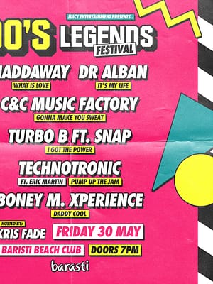 Shop Online 90’s Legends Festival at Barasti in Dubai – Nightlife Dubai Masala