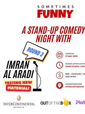 Shop Online A Comedy Night With Imran Al Aradi – Round 3 At The InterContinental Hotel Bahrain – Comedy Events Dubai Masala