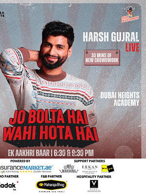 Shop Online Harsh Gujral Live in Dubai – 2025 – Comedy Events Dubai Masala