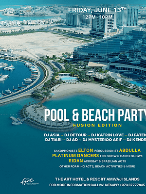 Shop Online Hybrid Pool & Beach Party (Fusion Edition) at The Art Hotel & Resort – Nightlife Dubai Masala