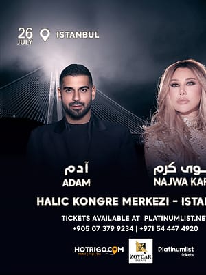 Shop Online Najwa Karam & Adam Live at Haliç Congress Center, Istanbul, Turkey 2025 – Concerts Dubai Masala