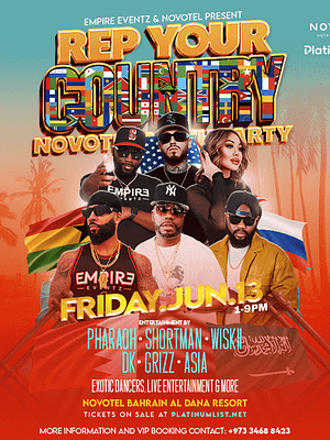 Shop Online Rep Your Country – Novotel Beach Party – Nightlife Dubai Masala
