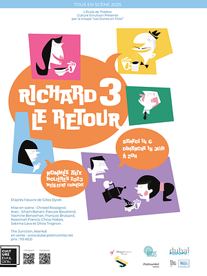 Shop Online Richard 3, le Retour at The Junction in Dubai – Shows and Theatrical Plays Dubai Masala