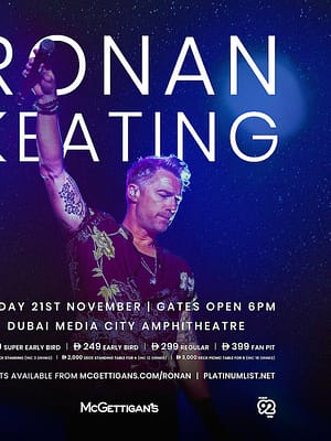 Shop Online Ronan Keating Live in Dubai – Concerts Dubai Masala