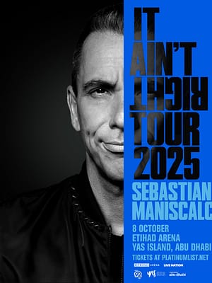 Shop Online Sebastian Maniscalco: It Ain’t Right Tour at Etihad Arena – Shows and Theatrical Plays Dubai Masala
