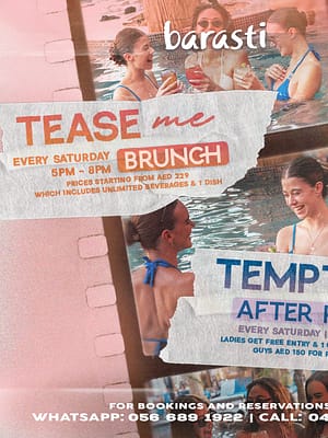 Shop Online Tease Me – A Sunset Pool Brunch & After Party at Barasti in Dubai – Nightlife Dubai Masala