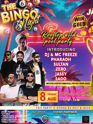 Shop Online The Bingo Night Pool Party in Muscat – Nightlife Dubai Masala